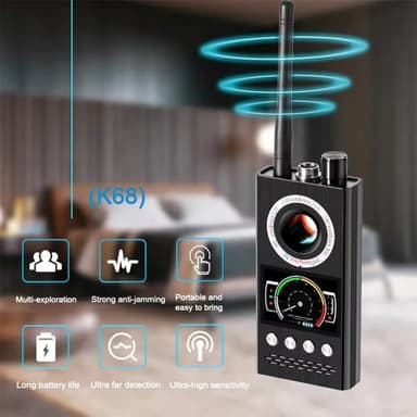 Trådløs signaldetektor RF Bug Finder Anti-Spy Kameradetektor GPS Tracker Locator Oppgradert versjon