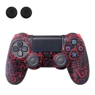 Deksel til Sony PlayStation 4 Pro Slim PS4 Anti-Slip Silikon Huddeksel - Rød Phoenix Feather