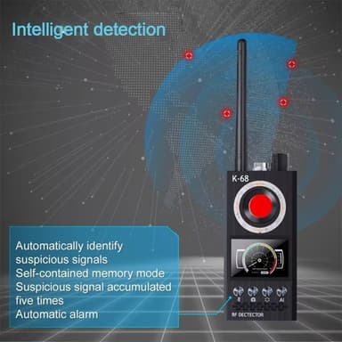 Trådløs signaldetektor RF Bug Finder Anti-Spy Kameradetektor GPS Tracker Locator Oppgradert versjon