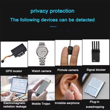 Trådløs signaldetektor RF Bug Finder Anti-Spy Kameradetektor GPS Tracker Locator Oppgradert versjon