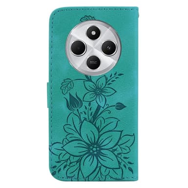 Til Xiaomi Redmi 14C Veske Stativ Lommebokveske Blomstermønster - Grønn