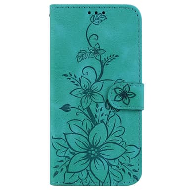 Til Xiaomi Redmi 14C Veske Stativ Lommebokveske Blomstermønster - Grønn