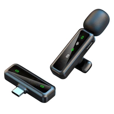 Trådløs Lavalier Mikrofon Støyreduksjon 1 sender + 1 mottaker - USB-C-kontakt
