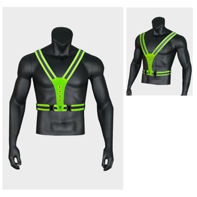 Oppladbar refleksvest med 3 LED-lystilstander for utendørs løping og turgåing