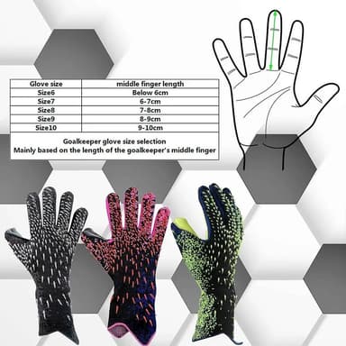 1 par Tykke Latex Palm Keeperhansker Anti-skli fotballtrening - størrelse 8
