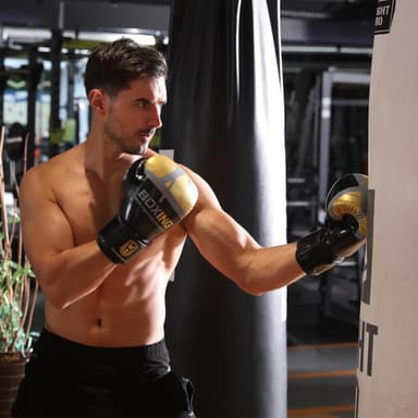 WOSWEIR 1 par 12oz boksehansker kickboxing trening for voksne - svart/gull