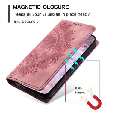 For Samsung Galaxy S25 Lommebok Deksel Shell Mandala Blomstermønster