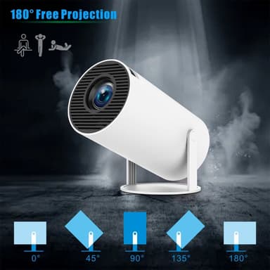 Pro-projektor Android 11.0 2.4G/5G WiFi 6 Bluetooth 5.0 1280* 720P Hjemmekino