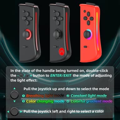 Kompatibel med Nintendo Switch Joy-Con Controller Bluetooth Gamepad - Rød+Blå