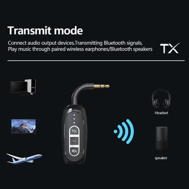 Bluetooth 5.4-sendermottaker Low Latency 3,5 mm trådløs lydadapter