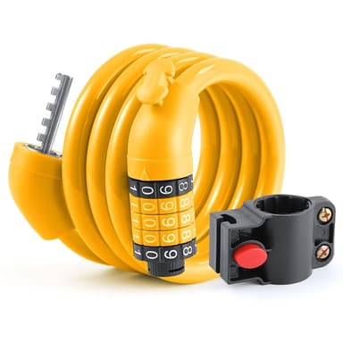 Sykkellås Lås Kabel 5-sifret kombinasjonsfeste - oransje