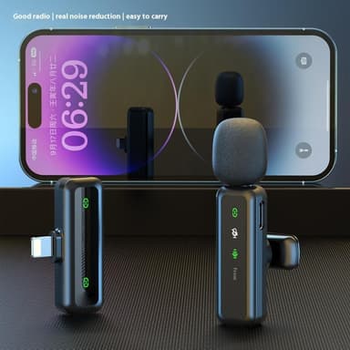 Trådløs Lavalier Mikrofon Støyreduksjon 1 sender + 1 mottaker - USB-C-kontakt