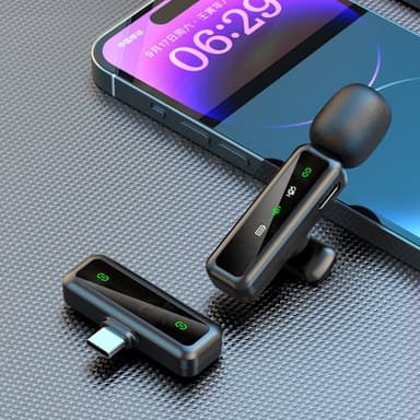 Trådløs Lavalier Mikrofon Støyreduksjon 1 sender + 1 mottaker - USB-C-kontakt