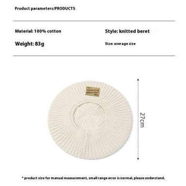 GOLOVEJOY bomullsstrikket vintervarm lue elastisk strikket berethette - beige