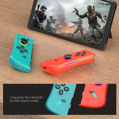 Kompatibel med Nintendo Switch Joy-Con Controller Bluetooth Gamepad - Rød+Blå