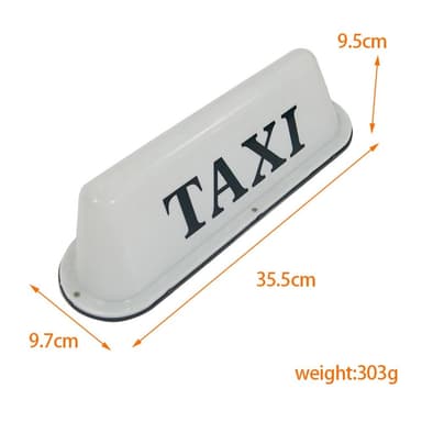 12V Universal Taxi Taklampe PP Tak LED Lampe - Hvit/Gummi Magnet