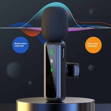 Trådløs Lavalier Mikrofon Støyreduksjon 1 sender + 1 mottaker - USB-C-kontakt