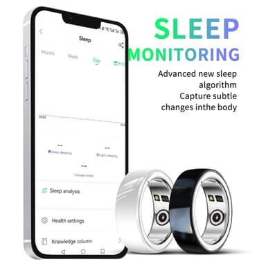 Multifunksjons Smart Ring Health Tracker Søvnpuls Blodoksygenovervåking 18 #
