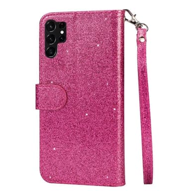 For Samsung Galaxy S25 Ultra Stående Glitterdeksel med Glidelåslomme