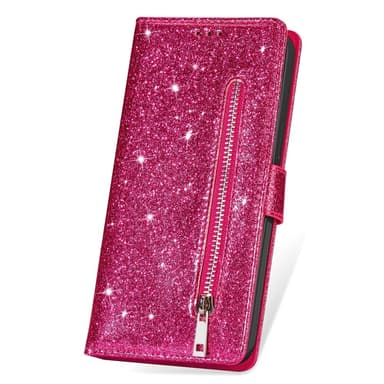 For Samsung Galaxy S25 Ultra Stående Glitterdeksel med Glidelåslomme