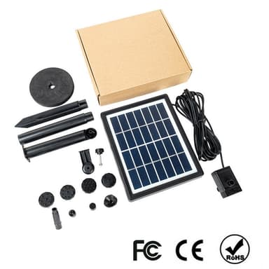 Solcellepaneldrevet vannfontene Hagebasseng Fuglebad Dam Vannsprinkler