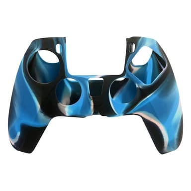 Playstation 5/PS5 silikonskallveske kamuflasje antisklibeskyttelse - svart/blå