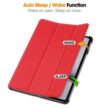 Slim Fit Dekselveske til OnePlus Pad 2 Auto Wake/Sleep - Rød