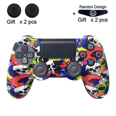 Deksel til Sony PlayStation 4 Pro Slim PS4 Anti-Slip Silikon Huddeksel - Hvit Hodeskalle