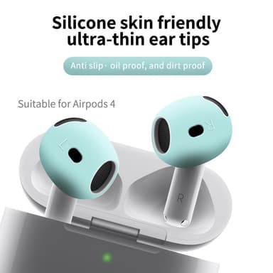 For AirPods 4 ørepropper Sklisikkert silikonetui Ørepropper Ørepropper - Svart