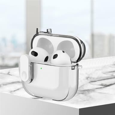 For AirPods 4 Hodetelefonveske Snap Switch Ice Crystal Clear Case - Gjennomsiktig Rosa