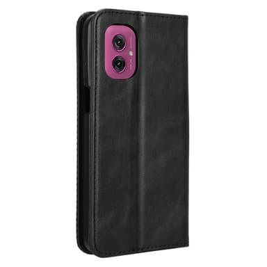 For Motorola Moto G55 Veske Retro Wallet Flip Telefondeksel - Svart