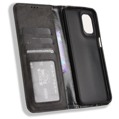 For Motorola Moto G55 Veske Retro Wallet Flip Telefondeksel - Svart