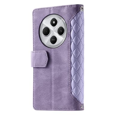 Til Xiaomi Redmi 14C Lommebok-deksel med glidelås Rhombus Stitching Line Telefonveske