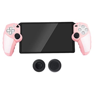 Playstation 5 / PS5 Silikon Hud Deksel Veske Anti-skli beskyttelse + Joystick Caps - Rosa