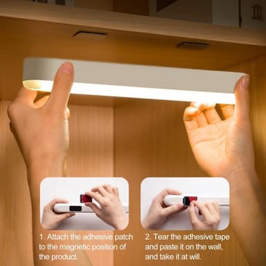 26cm oppladbar bevegelsessensor LED nattlys magnetisk lysstang gult lys