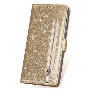 For Samsung Galaxy S25 Ultra Stående Glitterdeksel med Glidelåslomme