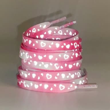 140 cm reflekterende skolisser til joggesko Canvassko Basketballsko etc - Red Pink Heart