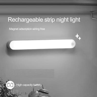 26cm oppladbar bevegelsessensor LED nattlys magnetisk lysstang gult lys