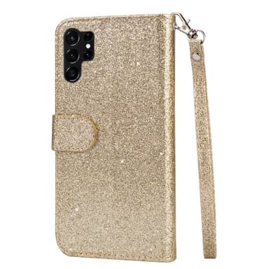 For Samsung Galaxy S25 Ultra Stående Glitterdeksel med Glidelåslomme