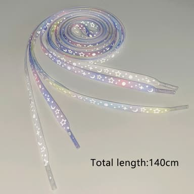 140 cm reflekterende skolisser til joggesko Canvassko Basketballsko etc - Yellow Blue Star