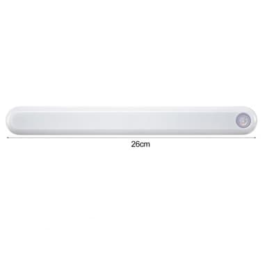 26cm oppladbar bevegelsessensor LED nattlys magnetisk lysstang gult lys