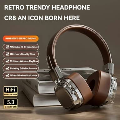 Bluetooth HiFi Sound Over Ear Hodetelefoner Støyreduksjon Trådløst Headset - Sølv+svart