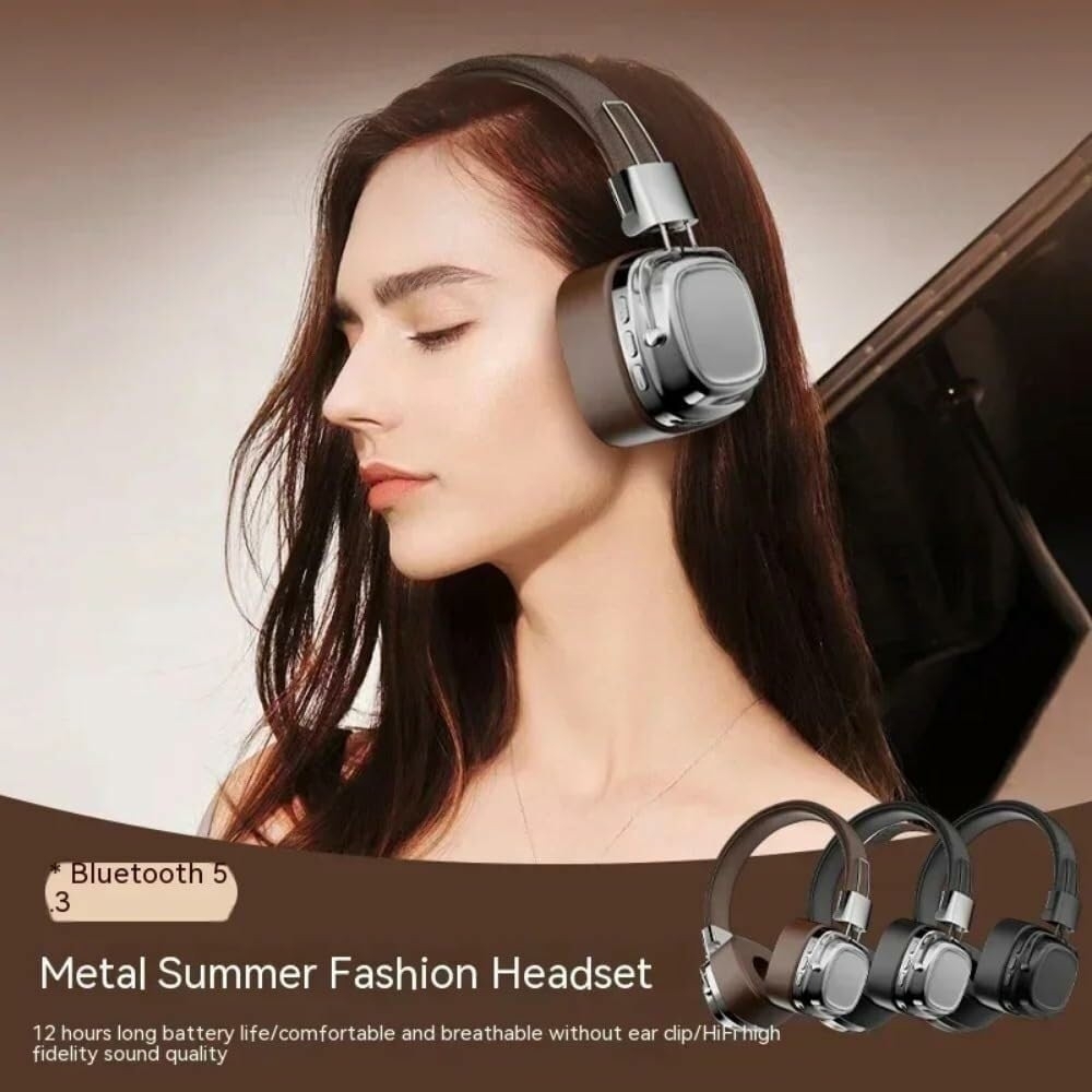Bluetooth HiFi Sound Over Ear Hodetelefoner Støyreduksjon Trådløst Headset - Sølv+svart