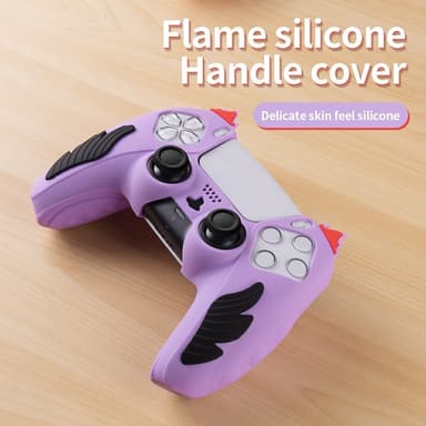 Playstation 5 / PS5 Silikon Skin Cover Case Anti-Slip Protection Flame Design - Rosa