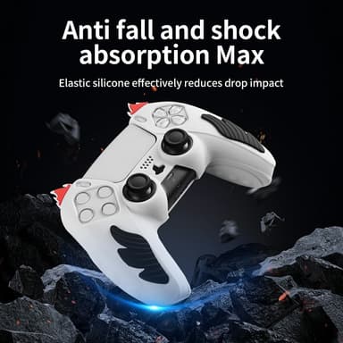 Playstation 5 / PS5 Silikon Skin Cover Case Anti-Slip Protection Flame Design - Rosa