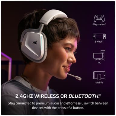 Corsair Void v2 trådløst gaming-headset (hvit)