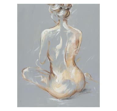 Oljemaleri 80x100cm, sittende dame