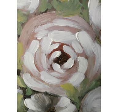 Veggkunst WALLY 60x60cm, hvite blomster
