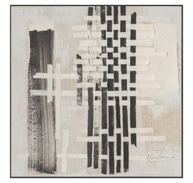 Maleri med ramme 80x80cm, abstrakt mønster