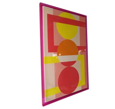 Veggkunst WALLY 80x120cm, abstrakt solnedgang, akryl